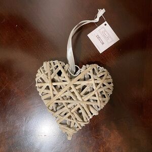 NEW Natural Woven Rustic Wicker Wood Rattan JUMBO Heart Tree Ornament Home Decor